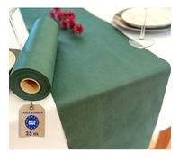NATUARTE, Table Runner Dark Green, Fabric Nonwoven of 25 meters x 30 cm, Non Woven Table Decoration, Wedding Decoration Fabric Baptisms Communions Birthdays,Table Skirt, Dark Green Color