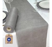 NATUARTE, Table Runner Grey, Felt Roll of 25 meters x 30 centimeters, Non Woven Table Decoration, Wedding Decoration Fabric Baptisms Communions Birthdays, Table Skirt, Grey Color