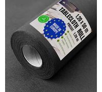 NATUARTE Tablecloth, 1.20 M x 50 M, Disposable Banquet Roll, Fabric Like Look and Feel, Roll Tablecloth for Parties, Celebrations, Birthdays, Events, Non Woven Fabric, Black Color 1.20x50m