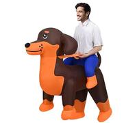 NatuBeau Dog Inflatable Costume Adult, Dachshund Halloween Costumes for Cosplay Themed Party, Dachshund Blow Up Costumes for Adults