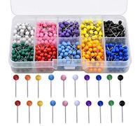 Natuce 1000 Pieces 1/8 inch Map Push Pins with Coloured Heads and Plastic Round Head, Steel Needle Points