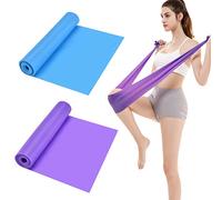 NATUCE 2 Pcs 1.5 M Resistance Exercise Rubber Bands, Unisex Elastic Stretch Bands Ideal For Pilates, Yoga, Rehab, Stretching, Ballet, Gym, Strength Training