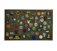 NATUCE Patch Holder, 108 x 70 cm, Rectangular, Wall Art, Green Polyester Cloth, Velcro Surface, Foldable for Patches Display Board with Eyelets, 1 Piece