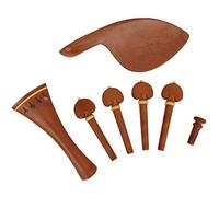 Natudeco 1 Set Violin Maintenance Accessories Repair Kit Tailpiece Turning Pegs Chin Rest Endpin Set Replacement Parts for 4 4 Violin Jujube Wood
