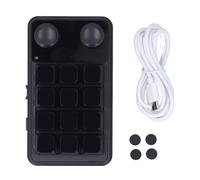 Natudeco 12 Keys Keyboard Dual Knobs Type C BT 2.4G Blue Switch Keyboard Programming Macro and Software Multi Function Programmable Keyboard with RGB Light