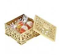 Natudeco 12Pcs Candy Boxes Wedding Favor Boxes Plastic Candy Storage Boxes for Wedding Birthday Party Candy Cookies Treat Box for Christmas(Gold)