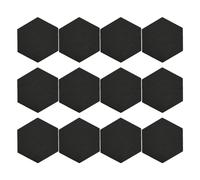 Natudeco 12pcs Hexagon Acoustic Panel Polyester Self Adhesive Sound Absorbing Panel Sound Proof Insulation Beveled s Panel for Studio Office