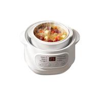 Natudeco 1L Electric Stew Pot Slow Cookers Electric Stew Cooker Ceramic Liner with Lid Ceramic Casserole Cooking Pot for Stove Porridge Rice Soup