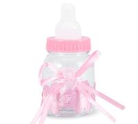 Natudeco 24Pcs Fillow Bottles Bear Bow Looks Sweet Candy Box Dessert to Accommodate Snack Snack for Gift for Baby Shower Party Decoration(Pink)