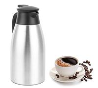 Natudeco 2L Thermal Carafe Jug Stainless Steel Coffee Flask Water Pot Double Walled Beverage Pitcher Vacuum Insulated Teapot with Rotate Lid for Milk Tea Juice