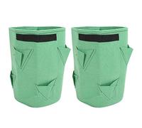 Natudeco 2Pcs Strawberry Growing Bags 43L Vegetable grow Containers Indoor Outdoor Use for Carrots Flowers Potato 10 Gallons 8 Pockets