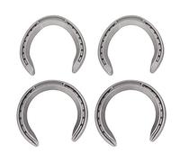 Natudeco 4 PCS Metal Horseshoe Set Cast Iron Horseshoe Hoof Shoe Kit Horseshoe Outside Game for Horse Exercise Racing (13 cm)