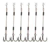 Natudeco 6Pcs Fishing Hooks Treble Hooks Kit Reusable Barracuda Hook Line Set Corner Bait Hook Lure Hook with Barbed (Breaking weight: 7kg)
