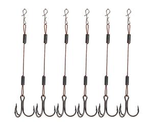 Natudeco 6Pcs Fishing Hooks Treble Hooks Kit Reusable Barracuda Hook Line Set Corner Bait Hook Lure Hook with Barbed (Breaking weight: 7kg)