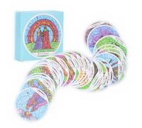 Natudeco 78Pcs Round Tarot Cards Deck Set Beginner Board Game Fortune Telling Game Vintage Divination Tools for All Skill Levels