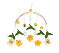 Natudeco Baby Mobile for Crib Bee Flower Mobile Green Leaves Nursery Boho Decoration Infant Bedroom Hanging Toy for Bassinet