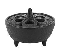 Natudeco Cast Iron Incense Burner Lotus shaped Incense Pot Multifunctional Aromatherapy Burner Table Home Decoration Bathroom Flower Circle
