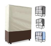 Natudeco Folding Bed Dust Cover Daybed Storage Cover Fits 32" Single Folding Beds Waterproof Protection Rollaway Bed Cover for Indoor Outdoor(33.4"x12.9"x42.1")