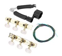 Natudeco Guitar Tool Set 3 in 1 Maintenance Tool Instrument Accessory with Gold Plated Machine Heads String Button for Repairing