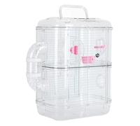 Natudeco Hamster Castle Cage Double Layer Hamster Cage Tunnel Connection Hamster Enclosure Cage with Multiple Locking Buckles for Indoor Small Animals