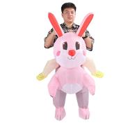 Natudeco Inflatable Rabbit Costume Medium Size Fun Colourful Activity Includes Hair Dryer Instructions for Use Suitable for 120-150cm
