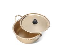 Natudeco Korean Ramen Pot Korean Ramen Noodle Pan Aluminum Portable Ramen Pot with Lid Ramyun Cooker Fast Heating for Home Camping Hiking