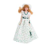 Natudeco Porcelain Dolls for Adults, 1:12 Porcelain Doll Miniature People Figures Victorian Lady Model Cute Dress Lady Statue Dollhouse Accessories for Doll House Photography Home Decoration