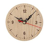 Natudeco Round Wood Clock Vintage Table Clock Silent Wall Clock Desktop Decorations Wall Analog Clock for Living Room Bedroom and Office(12cm)