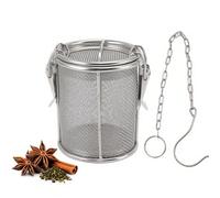 Natudeco Seasoning Infuser Strainer Stainless Steel Tea Ball Infuser Tea Steeper Cooking Filter with Extended Chain Hook for Brew Tea Spices and Seasonings