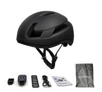 Natudeco Smart LED Riding Helmet Adjustable Mountain Bike Helmet with Signal Light Screen Speedometer Remote Control Support BT App Programming (Black)