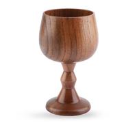 Natudeco Wooden Red Wine Goblet Wooden Wine Cup Vintage Holy Grail Cup Chalice Goblet Solid Wood Household Communion Goblet for Home Party