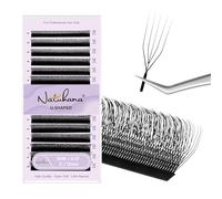 Natuhana 5D U Shape Lash Extensions Easy Fan Russian Volume U Eyelash C/D/L/LU Curl 0.07mm Natural U Shaped 12 Rows Premade Eye Lashes Supply(Black,0.07C,12mm)