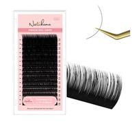 Natuhana Classic Individual Lash Extensions 0.03-0.20 C/CC/D/J Curl 8-15mm Mixed & Single Length 1:1 Eyelash Natural Volume Matte Black Lashes 16 Rows(0.15 C 8-15MIX)