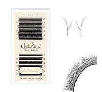 Natuhana Flying YY Lash Extensions 0.07mm C Curl Mix Tray 8-13mm Premade 4D Fan Russian Volume Individual Fox Y Shaped Eyelash Extensions (Black,0.07 C, 8-13 Mix)