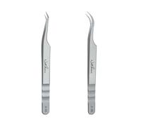 Natuhana Lash Tweezers for Eyelash Extensions Premium Stainless Steel Curved & Straight Tip Isolation Tweezers for Volume & Individual Lashes