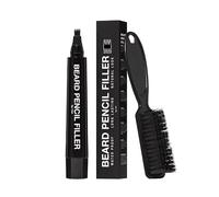 Natuluxe Beard Filler Pencil Black With Blending Brush, Sweat & Waterproof, Cover Patches Instantly & Get Natural Beard Fullness, Easily Fill With Beard Pencil Filler For Men - Black