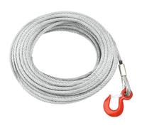 Natulvd 20m 8mm Stainless Steel Wire Rope Cable with Safety Sling Hook