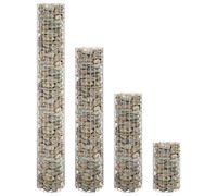 Natulvd 4 Set Pillar Gabion Basket, 4 Sizes Ø30 cm Gabion Wall for Retaining Stone, Wall Raised Bed Planter Wire Fencing, Galvanized Steel, for Outdoor Garden Backyard
