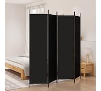 Natulvd Fabric Room Divider, Folding Privacy Screen, 200 cm Tall Divider Wall for Home Office Hospital School Dorm, Room Separation Partition Panel - Black - 4-Panel