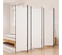 Natulvd Fabric Room Divider, Folding Privacy Screen, 200 cm Tall Divider Wall for Home Office Hospital School Dorm, Room Separation Partition Panel - White - 6-Panel