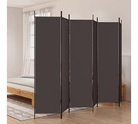 Natulvd Fabric Room Divider, Folding Privacy Screen, 200 cm Tall Divider Wall for Home Office Hospital School Dorm, Room Separation Partition Panel - Brown - 6-Panel