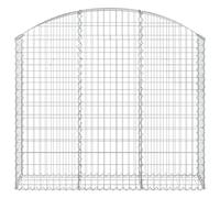 Natulvd Gabion Baskets Cages, Mesh Wire Galvanised Metal Outdoor Stone Basket, Arched Decor Retaining Wall Planter Garden / 150x30cm x 120-140CM H
