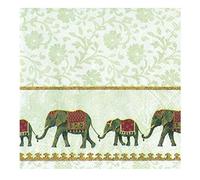 Natume White Elephants Luncheon Napkin 20 in Pack 33cm Square