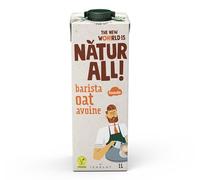 NATUR ALL | Barista Oat Drink 1L - Silky Foam & Barista Quality for Coffee, Whole Grain, With Calcium & Vitamins, 100% Plant-Based, Dairy Free, Eco-Friendly Packaging (6 Pack)