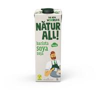 NATUR ALL | Barista Soya Drink 1L - Silky Foam & Barista Quality for Coffee, With Calcium and Vitamins, Whole Bean, 100% Plant-Based, Dairy Free, Eco-Friendly Packaging (6 Pack)