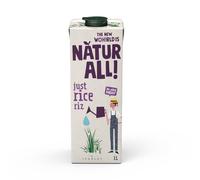 NATUR-ALL | Just Rice Drink 1L - Unsweetened Plant-Based Milk Alternative, Dairy-Free, Vegan, Long Life, 4 Ingredients (Pack of 6)
