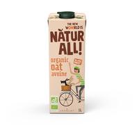 NATUR-ALL | Organic Oat Drink 1L - Plant-Based Milk Alternative, Unsweetened, Only 2 Ingredients, 100% Plant-Based, Vegan (6 unit box)