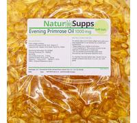 Natur Supps Evening Primrose Oil 1000mg, 365 Capsules, Cold Pressed EPO, Omega 6, GLA, LA, Vitamin E, UK Made