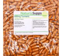 Natur Supps Turmeric and Black Pepper Capsules High Strength 600mg, Vegan and Vegetarian Turmeric Curcumin Supplement, Pack of 365,