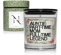 Natura Candles - Personalised Rose & Sandalwood Scented Soy Wax Candle Set for Auntie Birthday Gifts - 220g